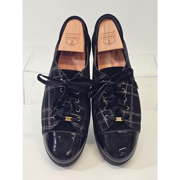 BEAUTIFEEL 42 Cella Suede Patent Leather Lace Up Sneakers Shoes Comfort - Picture 4 of 9